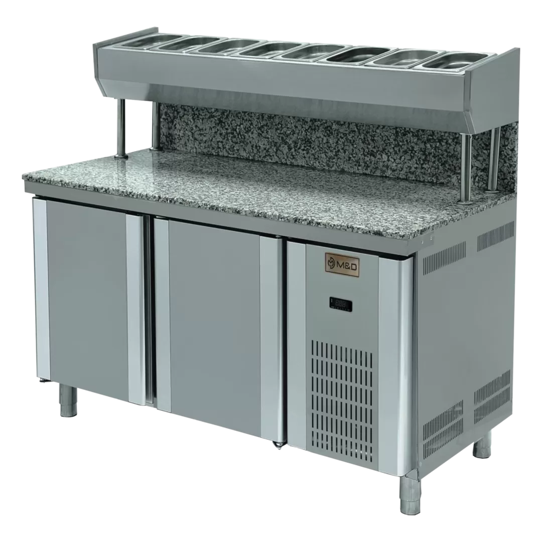 Pizza and Salad Cabinet with Granite Top 2 Doors